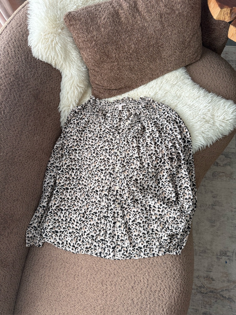 Rebecca Taylor Leopard Print Silk Blouse